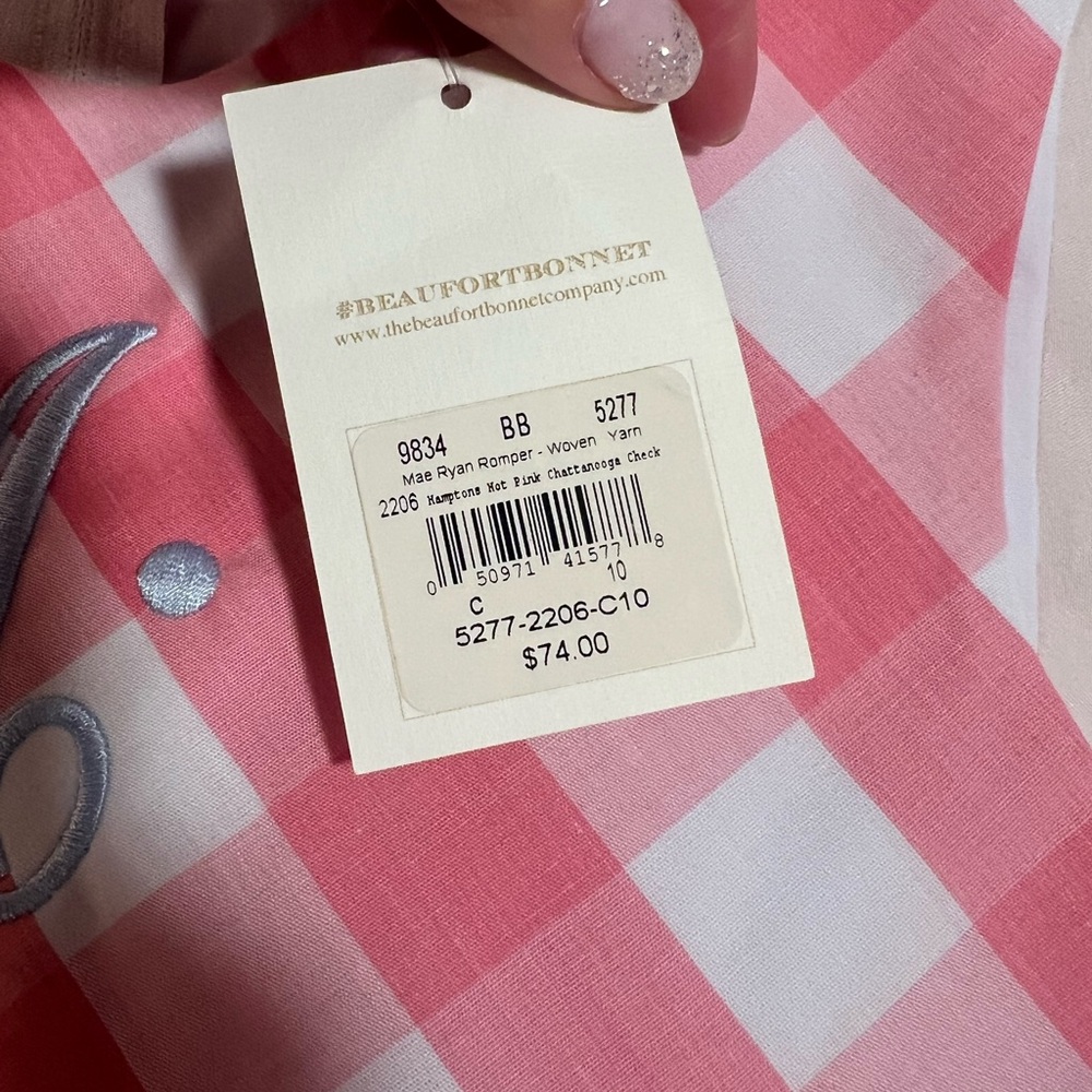 The Beaufort Bonnet Company Mae Ryan Romper Hamptons Pink Check Girls 10 - Picture 3 of 6